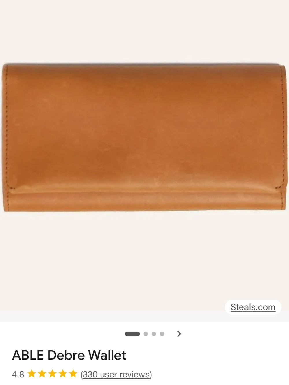 Able Debre Leather Continental Wallet - Cognac